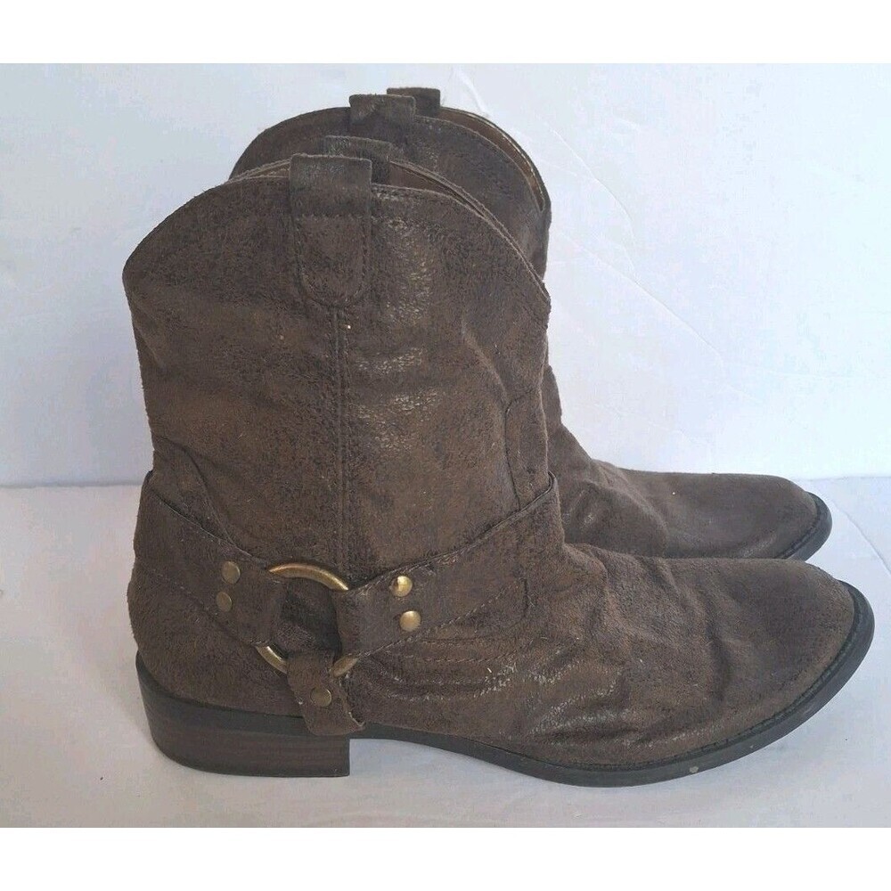 Mossimo Supply Co Women Durango Boots Size 8.5 Brown Faux Suede Leather  Western